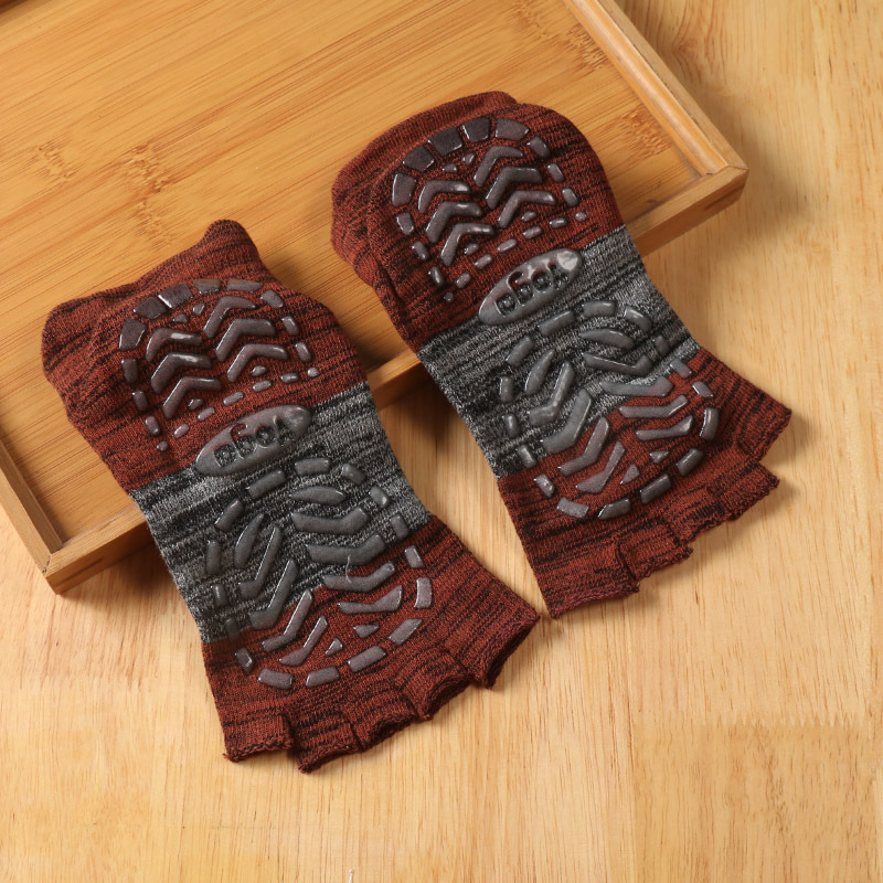 affordable price Men Full Toe Yoga Socks Silicone Non-slip Grip Pilates Five Toe Low-ankle Toeless Sock Wholesale Cotton 