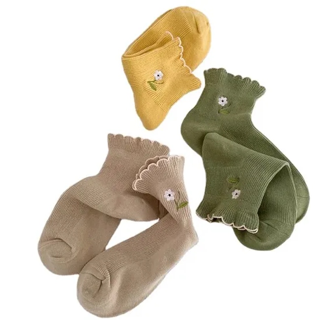 Wholesale Korean Socks Cute Ankle Cotton Lovely Frill Short Socks