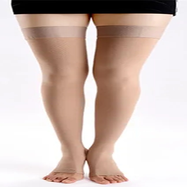 Medical Class 2 23-32 Mmhg Graduated Pressure Open Toe Knee High Varicose Vein Compression Socks