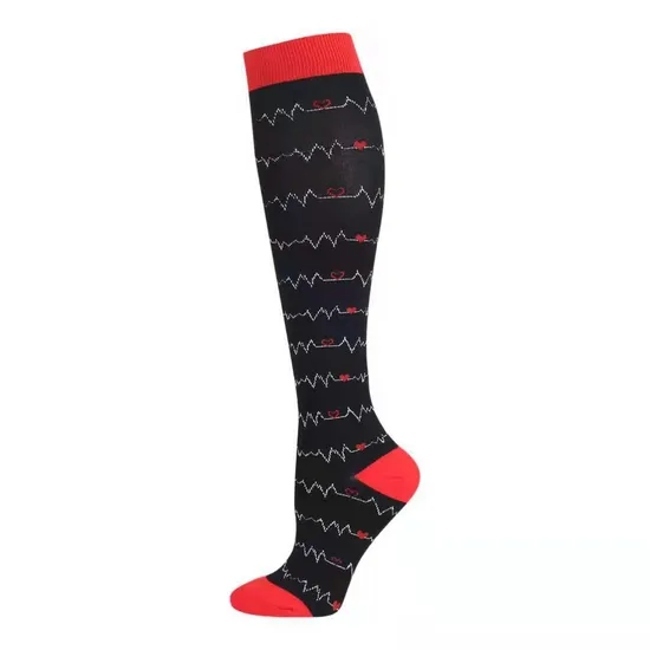 Stock or Customized 200n Jacquard Sports Compression Socks Outdoor Sports Stockings
