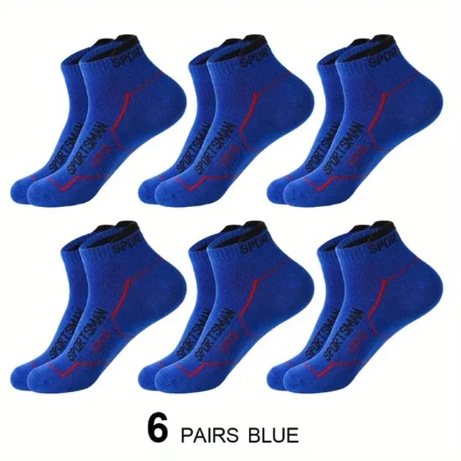 Pairs Ankle Sock Men′s Sweat-Absorbing Cotton Breathable Socks Jogging Moisture Wicking Socks