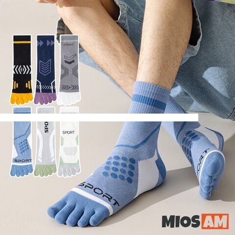 Customized Men s Professional Sports Fitness Cotton Toes Socks Breathable Anti odor Running Athletic Anti Pilling Crew Socks