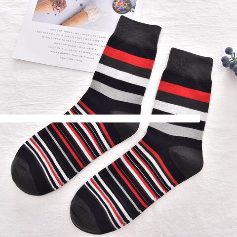 Unisex Modern Literature Fashion Socks Strips Comfortable Cotton Crew Custom Logo High Quality Low MOQ for Summer and Winter