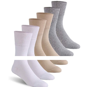 Men s Cotton Diabetic Socks Circulatory Non Binding Crew Sock