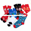 Wholesale top quality fashion women Christmas crew socks unisex jacquard logo combed cotton comfort box packing gift socks