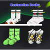 Wholesale Colorful Patterns Cute Cool Women Customizable Socks Unisex Organic Cotton Crew Socks