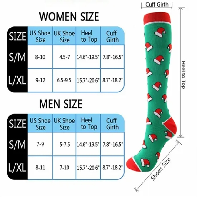 Amazon Hot Sale 20-30mmhg Knee High Sports Compression Socks
