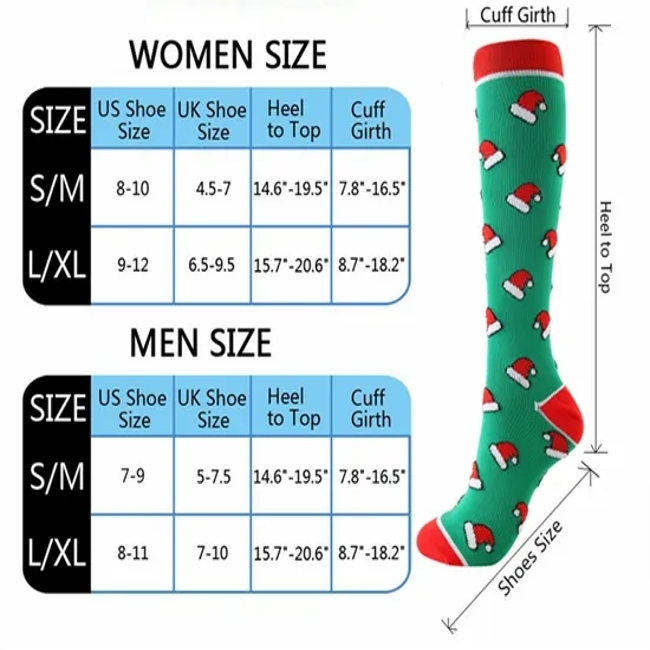 Amazon Hot Sale 20-30mmhg Knee High Sports Compression Socks