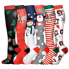Christmas Compression Socks Breathable Comfortable Long Socks Funny Cartoon Pressure Sports Socks