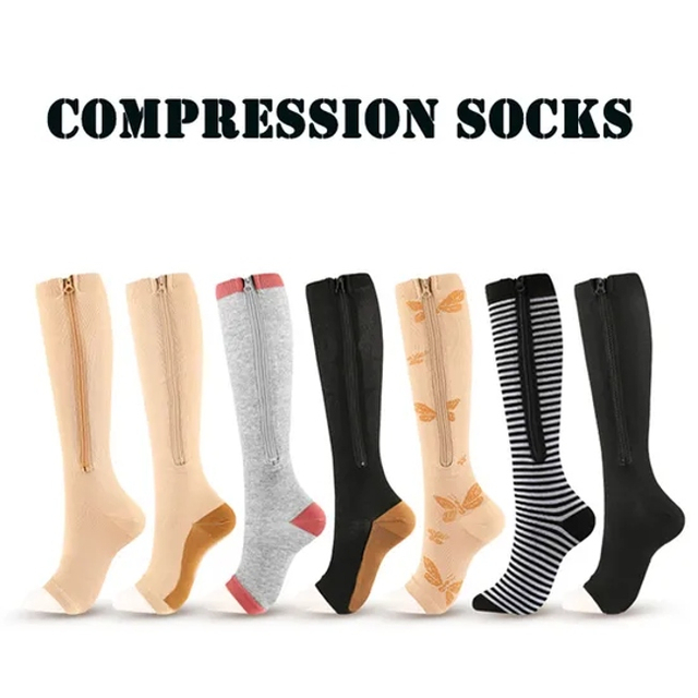 Hot Selling Customized Pattern Funny Compression Socks Wholesale Price Unisex Knee High Sports Stockings