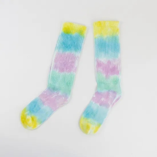 Unisex Men Women Wholesale Compression Cotton Silver Diabetic Tie Dye Socks