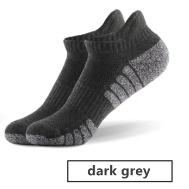 Wholesale Compression Cotton Men Women White Black Grey Custom Stockings Crew Adult Thick Cushion Terry Sports Running Ankle Socks