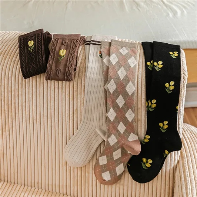 Premium Cotton Knee-High Calf Compression Socks for Comfort