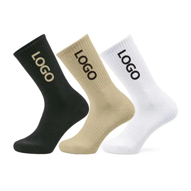 Wholesale Compression Jacquard Logo Designer Men Knitted Cycling Customized Logo Women Unisex Cotton Athletic Embroidered Sports Custom Socks
