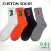 Crew Logo Design Running Cushion Brand Cycling Jacquard Compression Breathable Customzied Sports Cotton Custom Socks