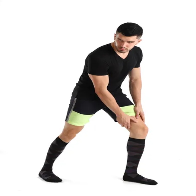 Cotton Compression Graduated Support Knee-High Colorful Argyle Socks for Men&Women