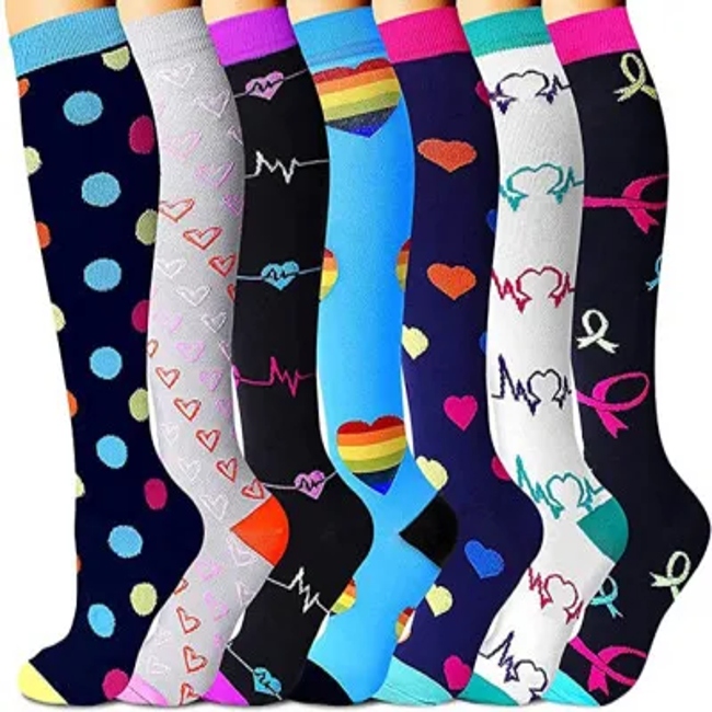 Custom Logo Men Women Knee High Sports Medical Football Nurse Compression Socks