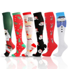 Newest Compression Socks Men Women Christmas Series Snowman Elk Santa Tree Christmas Pattern Compress Stockings