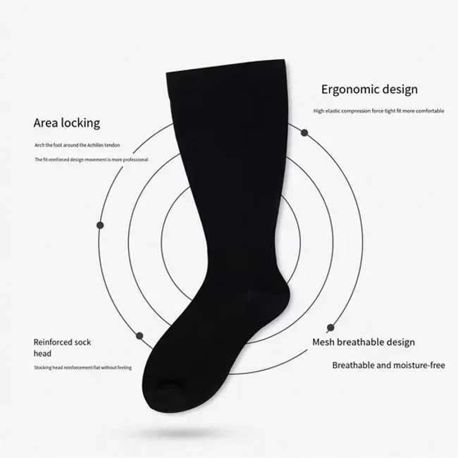 Compression Socks 6XL for Plus Size Ankles and Extra Wide Calf - Bulk Knee High Socks with 20-30mmhg