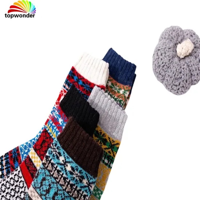 Customize and Wholesale Winter Vintage Thick Thermal Terry Sock in Many Colors and Designs