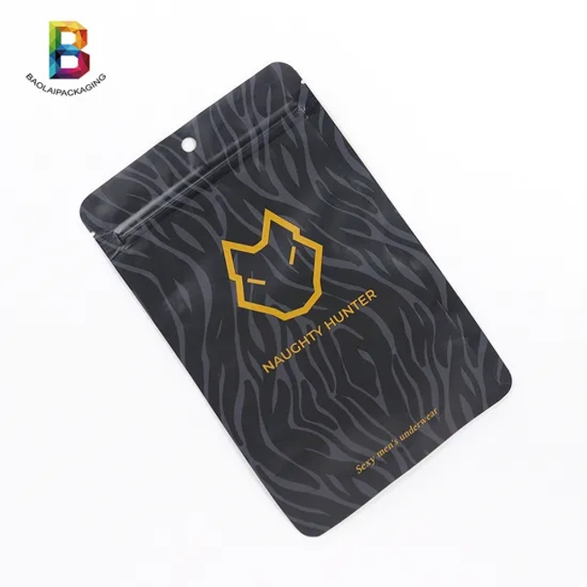 Customized Design Underwear Packing Stand up Pouch Aluminum Foil Zipper Bag