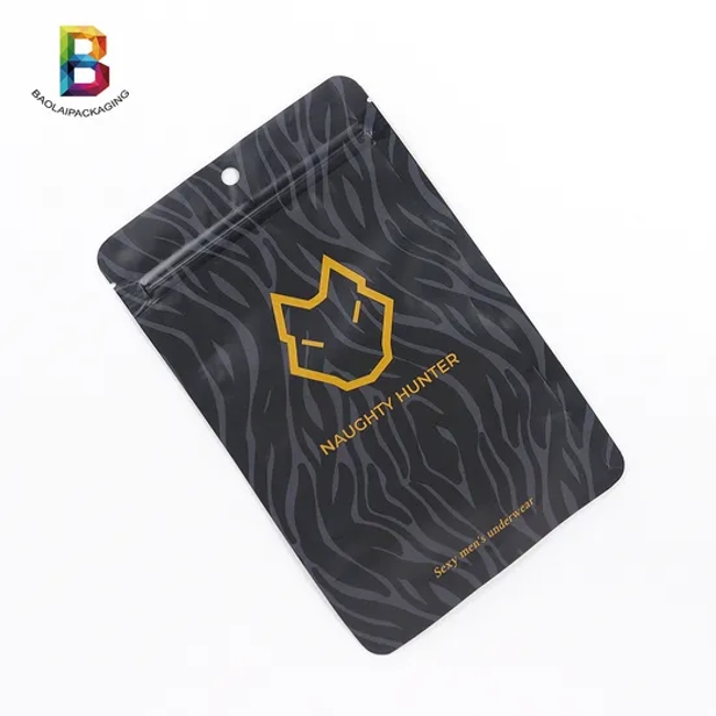 Customized Design Underwear Packing Stand up Pouch Aluminum Foil Zipper Bag
