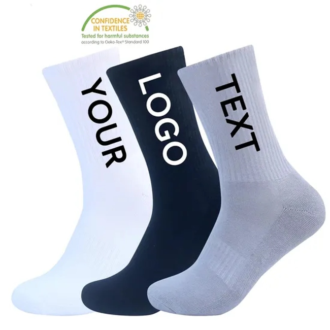 Wholesale Logo Designer Premium Quality Women Factory Cotton Compression Crew Cushion Athletic Brand Packaging Customized Men Custom Sports Socks