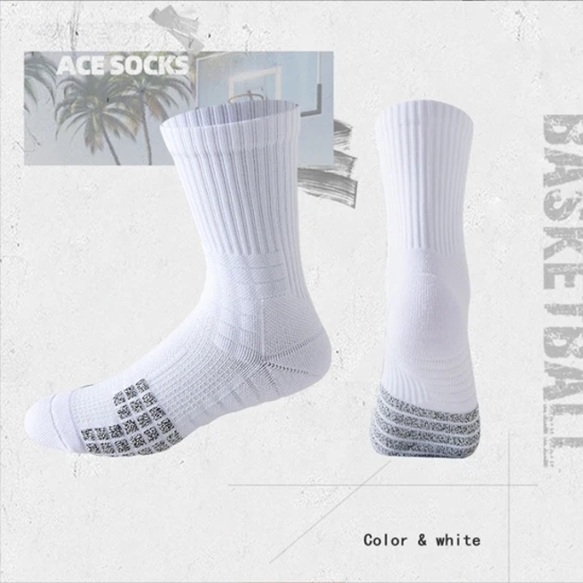 Anti-Slip Basketball Socks with Towel Bottom for Superior Grip