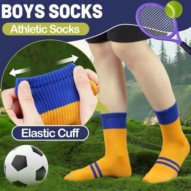 Custom Wholesale Cotton Comfortable Sports Crew Kids Socks