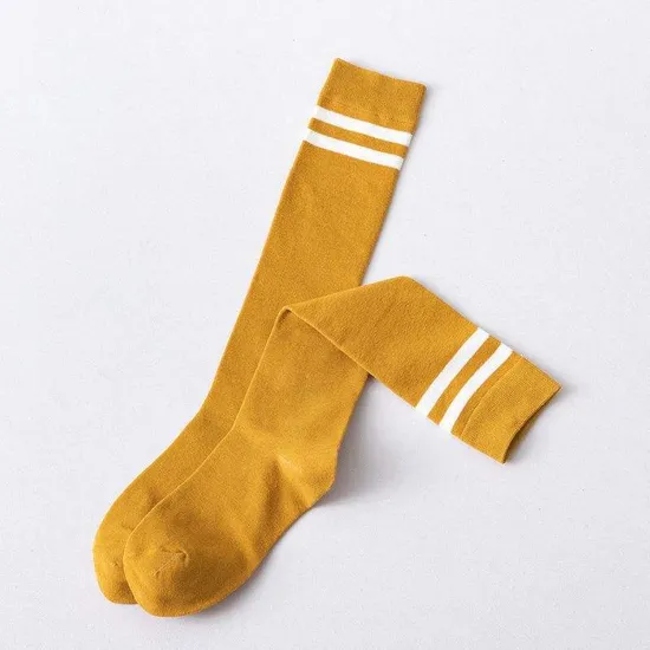 Striped Long Socks Women High Stockings Ladies Girls New Customized Knee Socks
