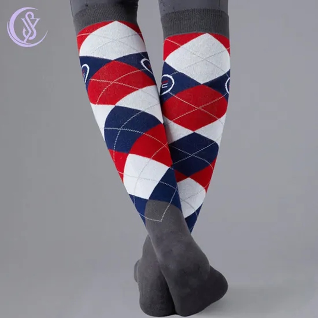 Wholesale High Quality Equestrian Sports Teen Tube Socks Custom Happy Casual Cotton Socks
