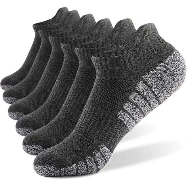 Custom Ankle Athletic Running Socks Cushioned Breathable Cotton Low Cut