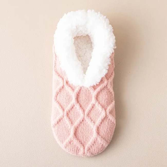 Floor Socks Winter Adults Padded Thickened Warm Shoes Socks Women′s Home Anti-Slip Warm Feet Sock Covers Lamb′s Floss Shoes Socks