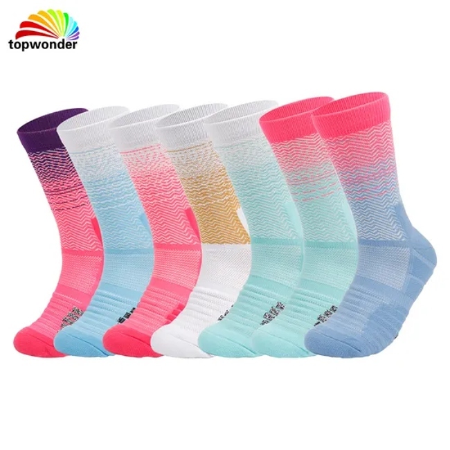 Customize and Wholesale Crew Terry Sports Football Basketball Running Cycling Sock with Cushion Bottom at Low Price and High Quality