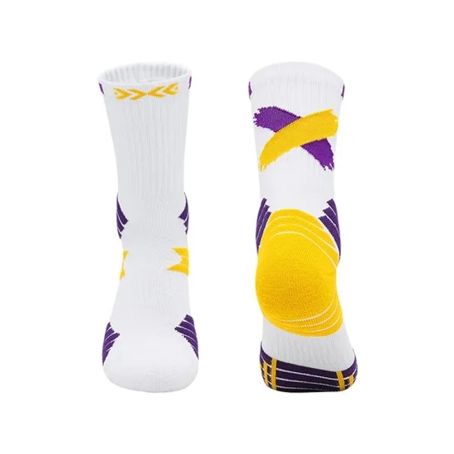 Gy9-3368#Multicolor Sports MID-Tube Basketball Socks for Adults