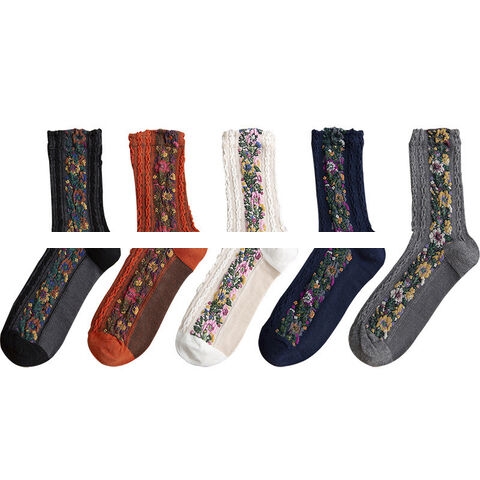Small Fresh Garden Style Women s Combed Cotton Crew Socks Japanese Fashion Tulip Stockings Women s Socks