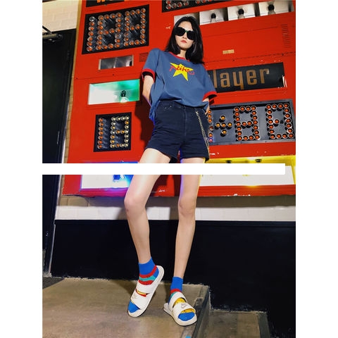 High Quality Crew Custom Logo Socks Red Jacquard Design Casual Women Socks