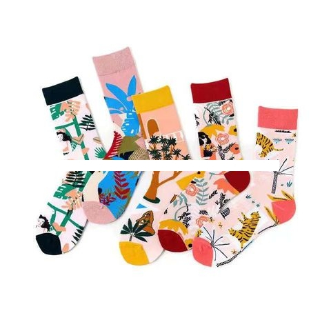 Wholesale Funny women girl fashion crew cotton design socks