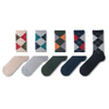 Customization Top Quality Cotton Men s Classic Style Geometric Design Knitting Breathable Anti odor Business Dress Crew Socks