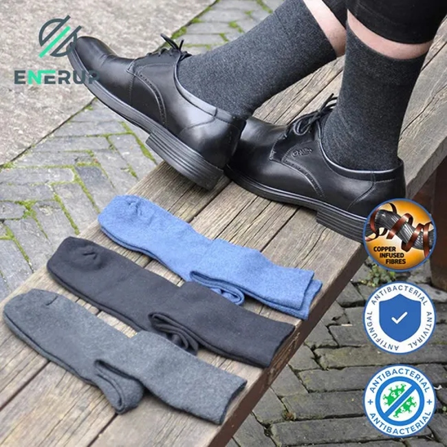 Enerup Athletic Wear-Resisting Women & Men Copper MID-Calf Business Socks