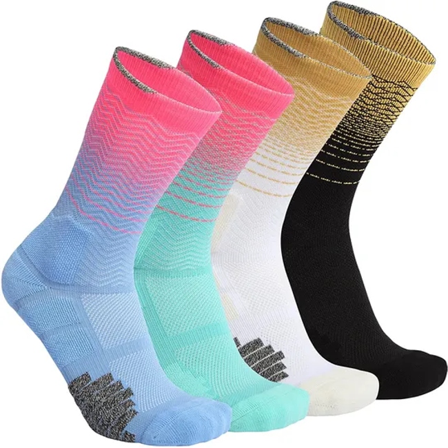 Factory OEM Rainbow Designs Basketball Socks Mens Athletic Compression Crew Ankle Socks for Basketball Running