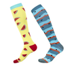Wholesale Custom Nylon Happy Colorful 20-30mmhg Knee High Long Men Compression Socks for Marathon Running
