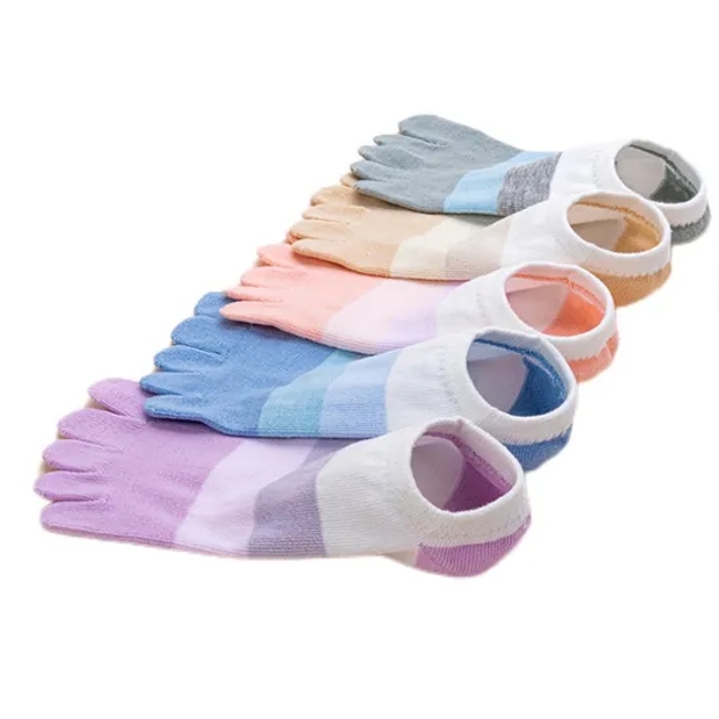 Good Quality Soprts Custom Logo Comfortable Compression Fashion Low Cut Five Toe Finger Socks