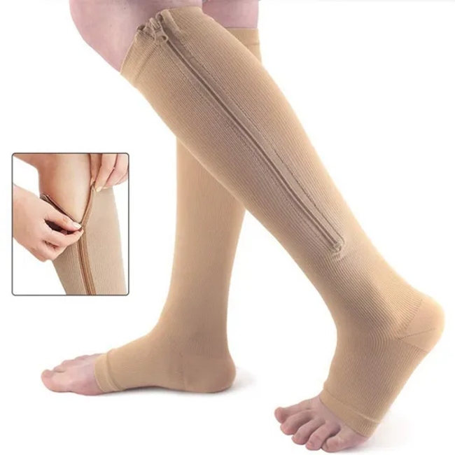 High Quality Wholesale Black Fashionable Knee High Socks with Customized