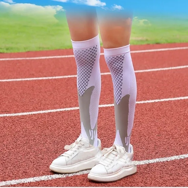 Custom OEM High Quality Print Outdoor Knee Height Print Pressure Socks Cycling Running Athletic Compression Socks