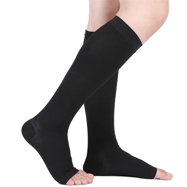 20-30 Mmhg Women Men Open Toe Medical Nurse Compression Socks for Support Circulation Shin Splints Calf Recovery Varicose Veins
