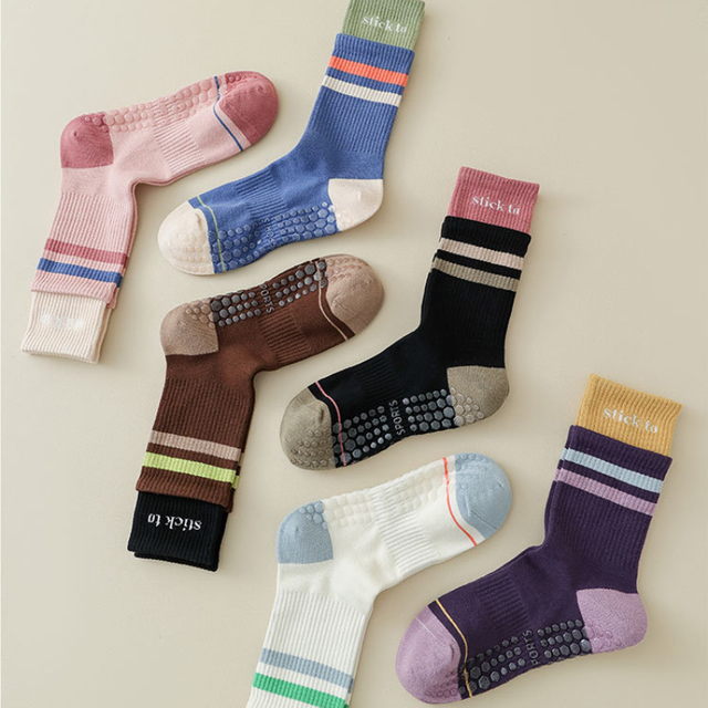 bulk buying Cotton Mid-calf Double-layer Yoga Socks Pilates Socks Indoor Non-slip Special Sports Socks Dance Fitness Training 