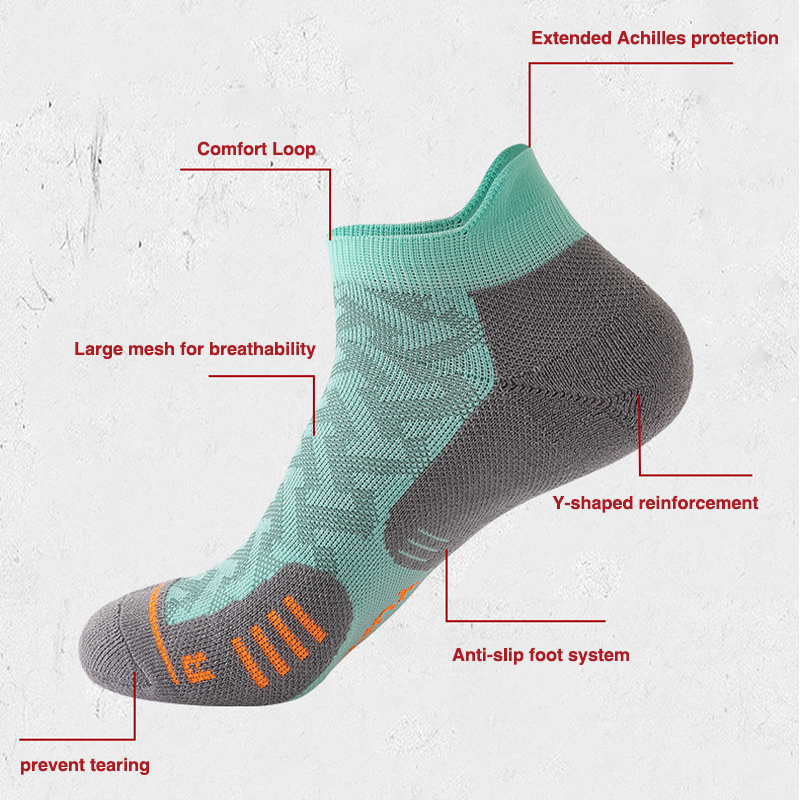 bespoke Professional Marathon Running Sock Outdoor Sports Fitness Thickened Cushioned Short Tube Low Cut Boat Ankle 