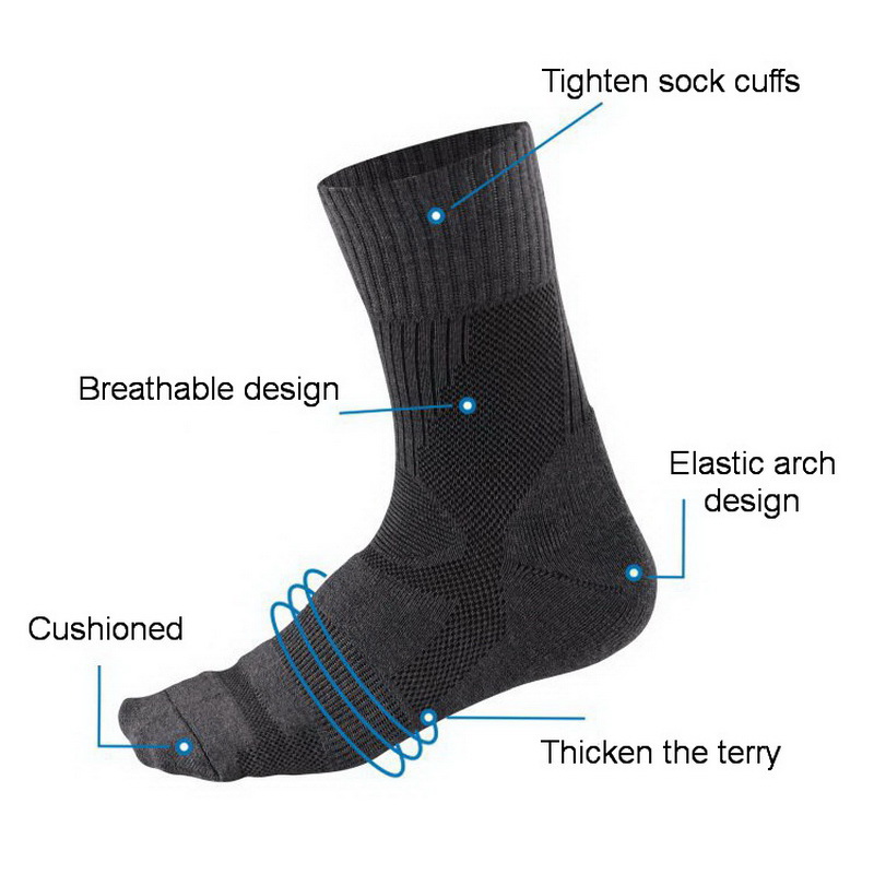 Bespoke Merino Wool Sock Winter Sock For Men Women Thick Mountaineering Hiking Sock Camping Thermal Sock Warm Sports 