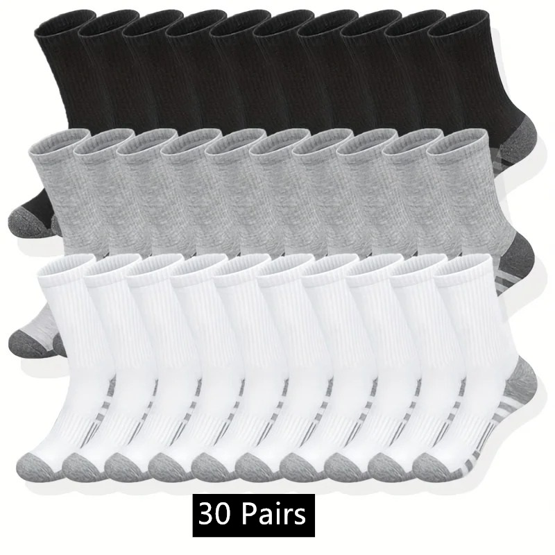 value for money Men's Classic Crew Socks Unisex Sports Socks for Men Running Basketball Anti slip Outdoor Breathable Man 
